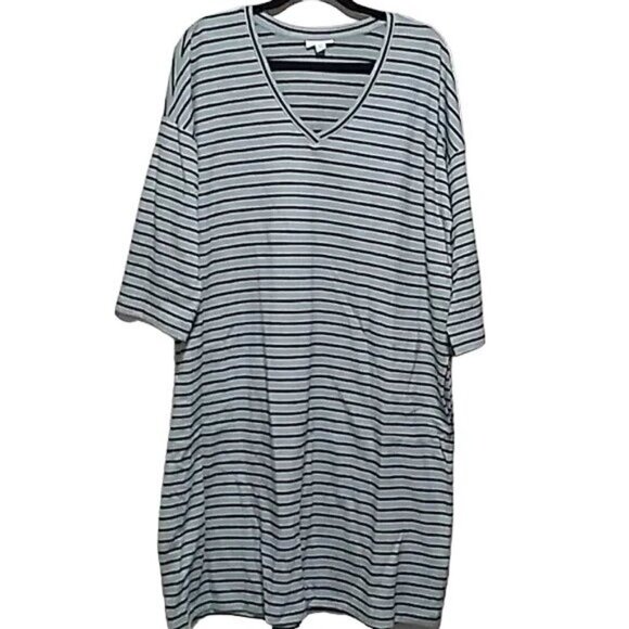 J. Jill Mint Green Striped Tunic Dress - Picture 1 of 5